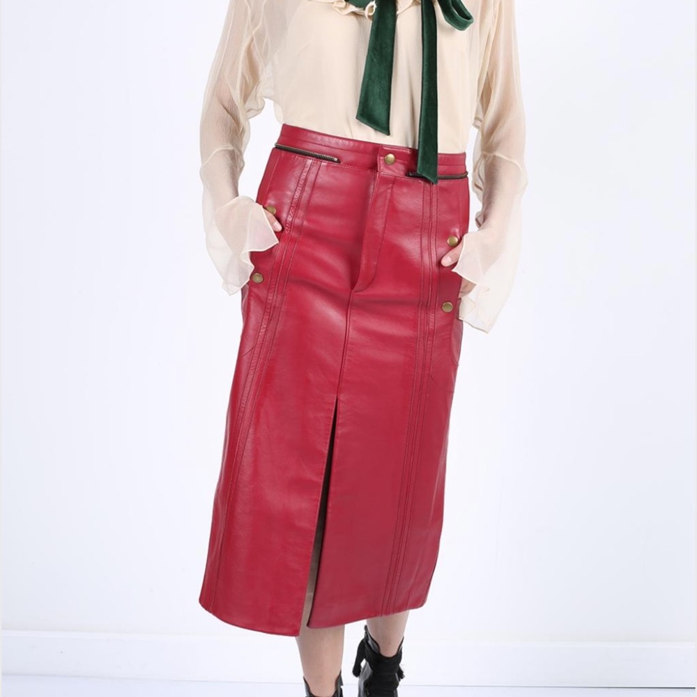 NWT Chloe Leather MIDI Skirt